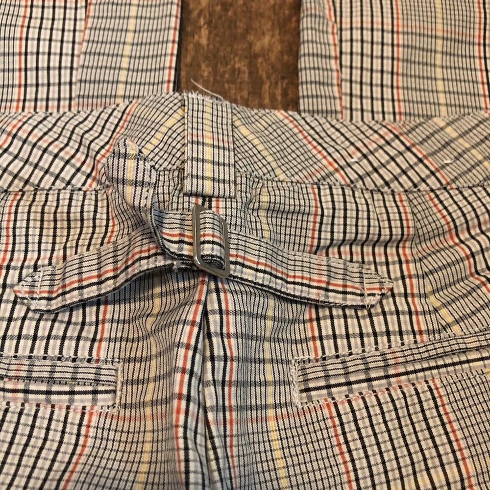 Y2K Plaid Wide-Leg Trousers in Gray and Tan - Picture 6 of 6